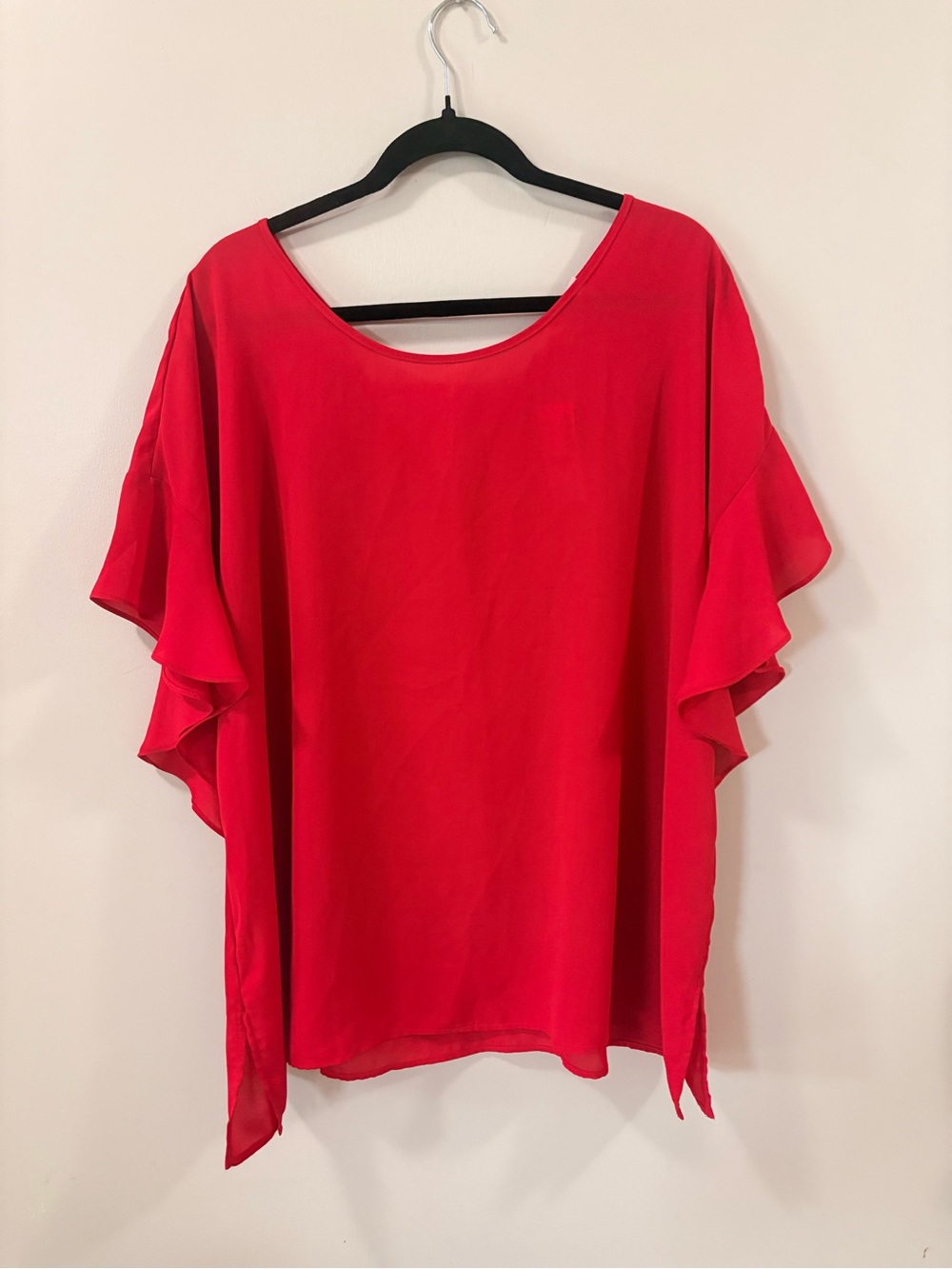 Penningtons Bright Red Ruffle Sleeve Blouse - Picture 1 of 3